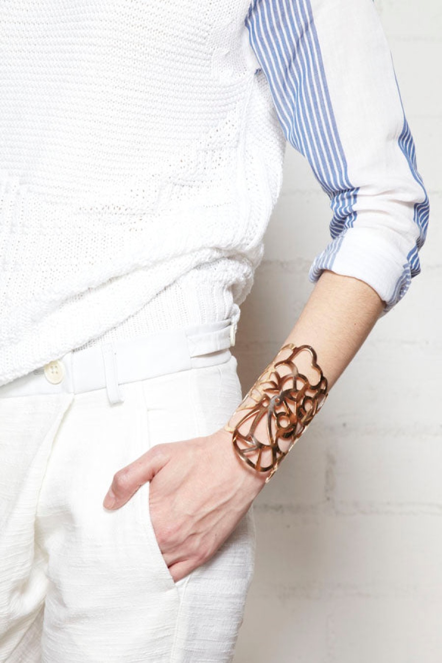 Bare | Bronze Laser Cut Lace Cuff Bracelet