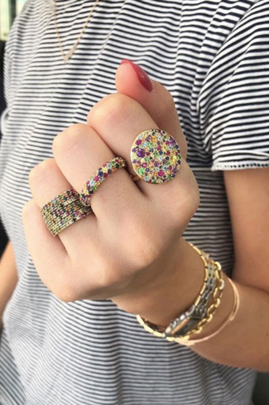 Eriness | Multi Colored Domed Ring