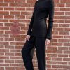 Lauren Manoogian | Rib Mockneck In Black Melange