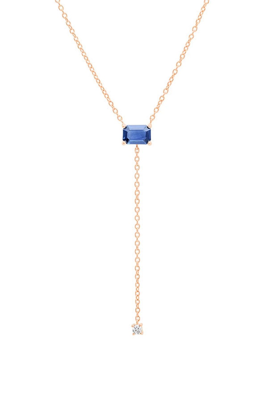 Eriness | Solitaire Blue Sapphire Lariat