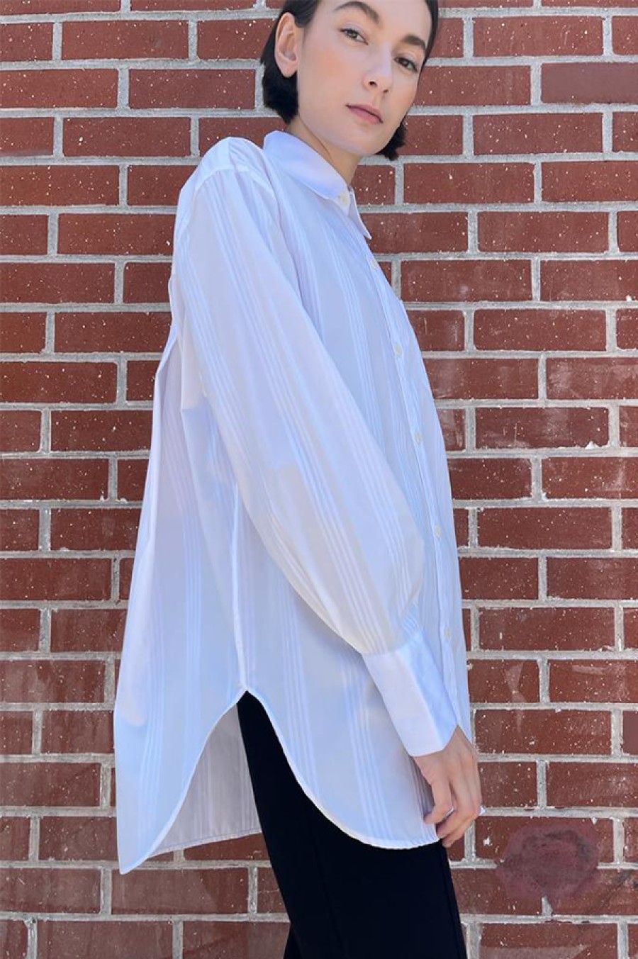 Maria McManus | Oversized Tunic Shirt In Ivory & White