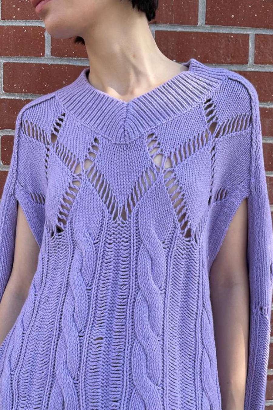 Maria McManus | Argyle Cape V Neck In Lilac