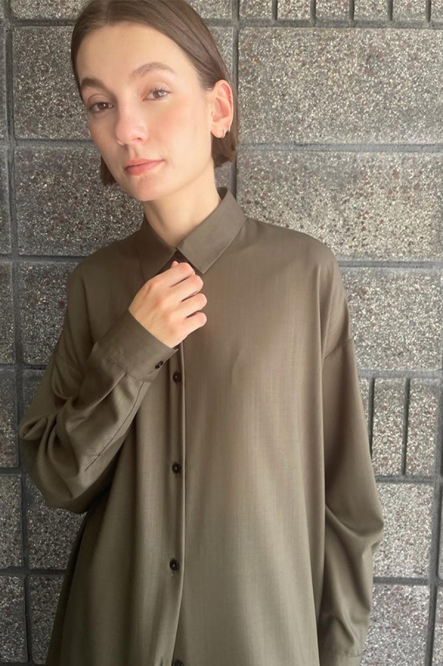 Dusan | Long Shirt Dress In Military