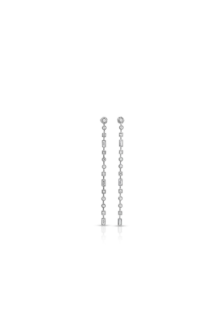 Nancy Newberg | Extra Long Platinum Drop Earrings