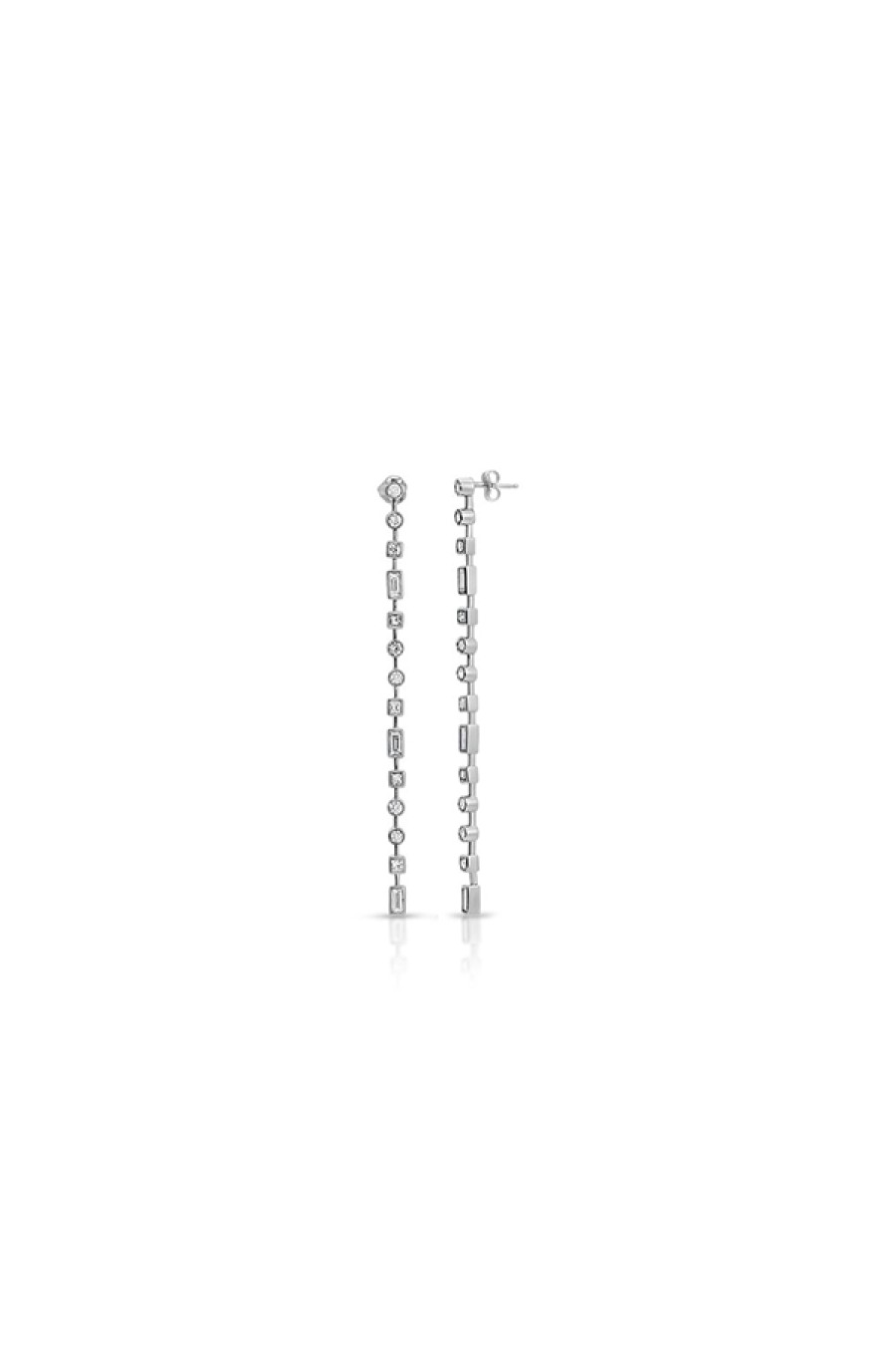 Nancy Newberg | Extra Long Platinum Drop Earrings