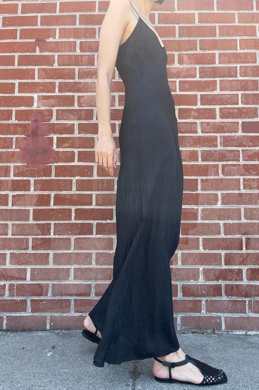 Organic by John Patrick | Floor-Length Bias Ankle Slip In Black