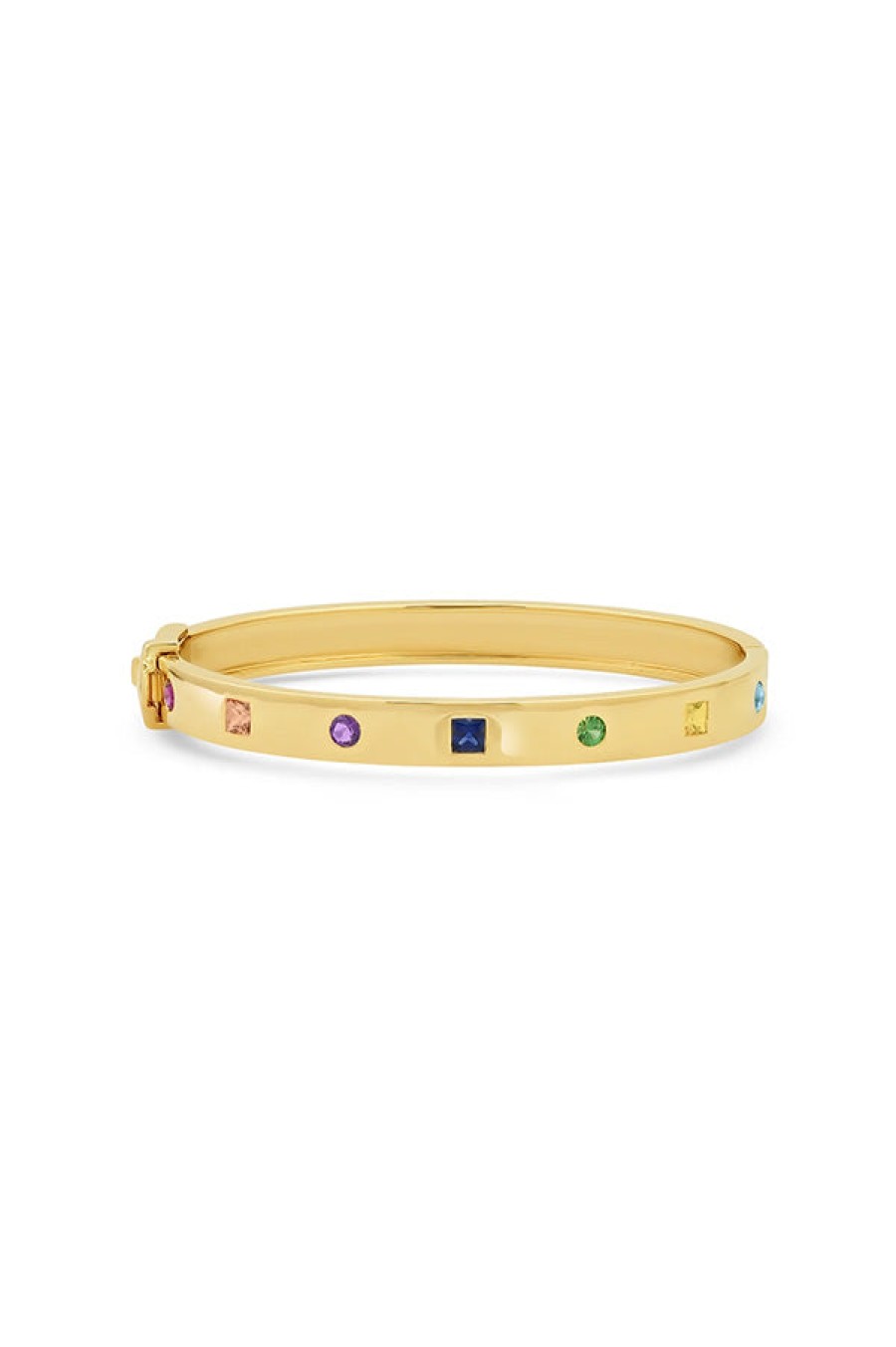 Eriness | Multi Colored Princess Cut And Round Bangle