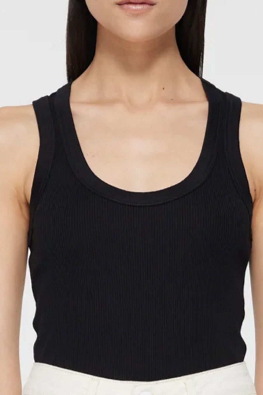 Róhe | Mercerized Cotton Low Tanktop In Black