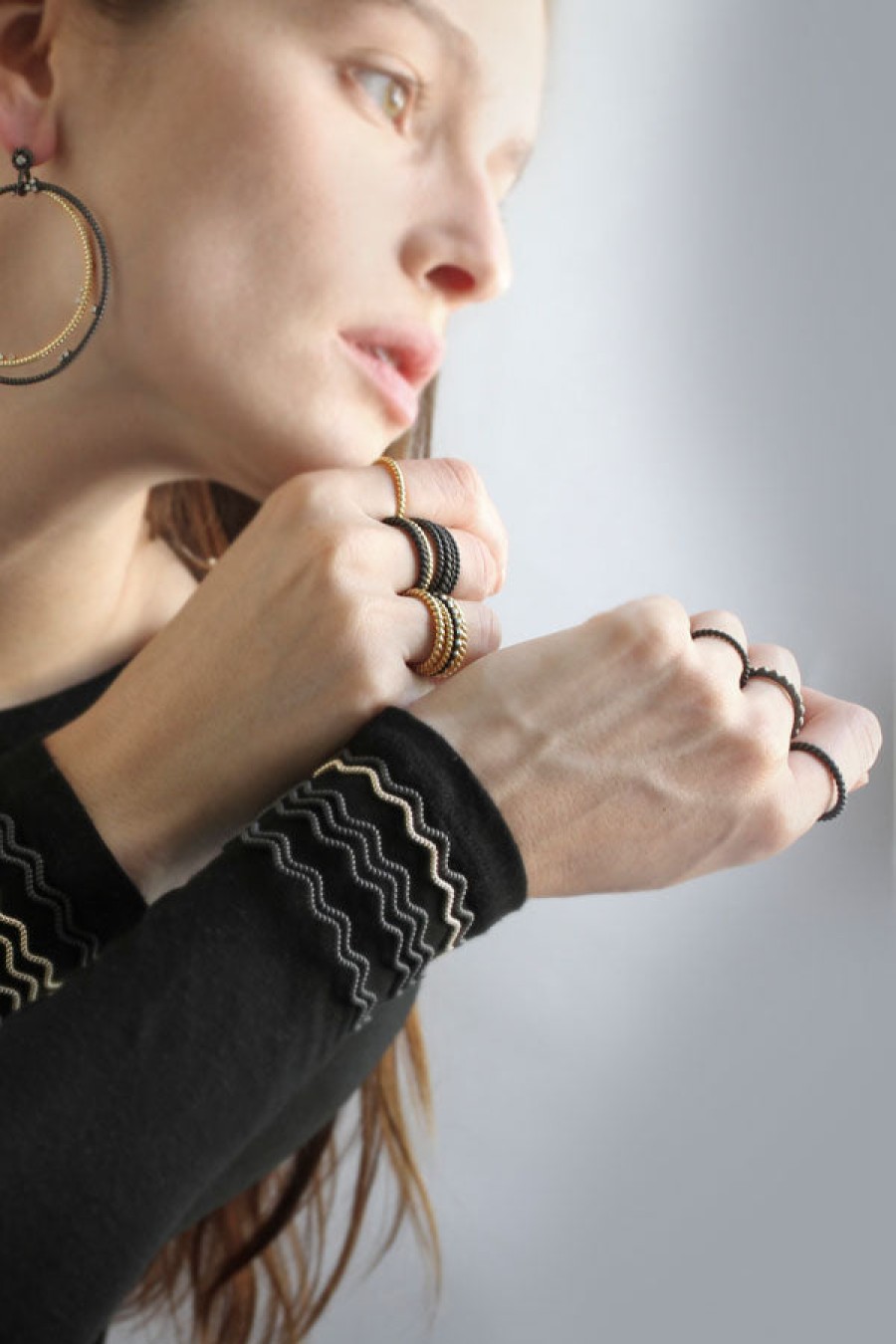 Nancy Newberg | Oxidized Silver Scalloped Ring