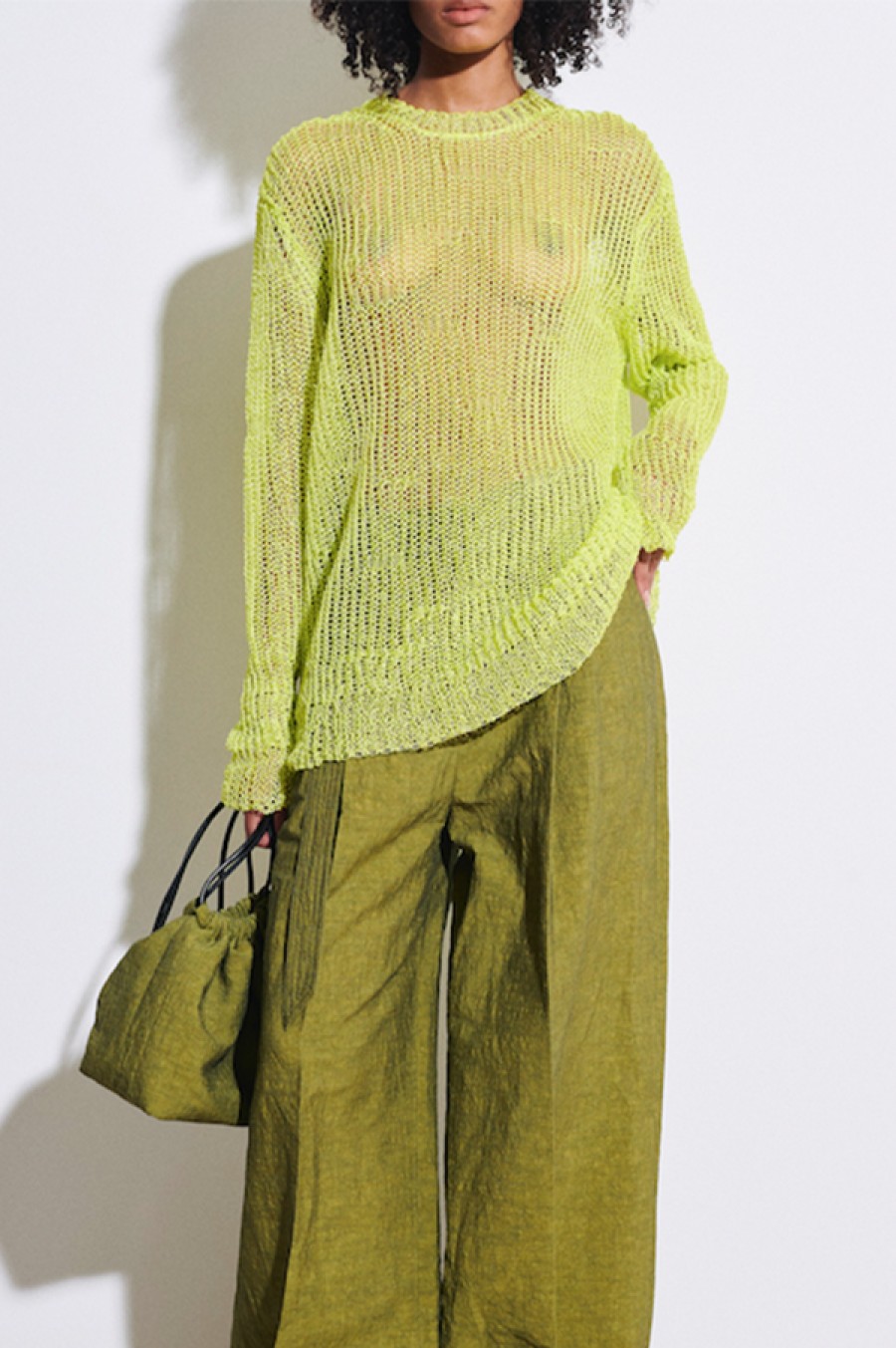 Christian Wijnants | Kuma Open Knit Sweater In Neon Yellow