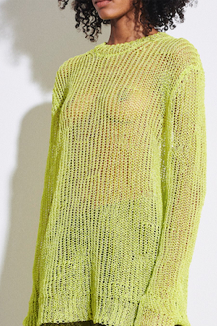 Christian Wijnants | Kuma Open Knit Sweater In Neon Yellow