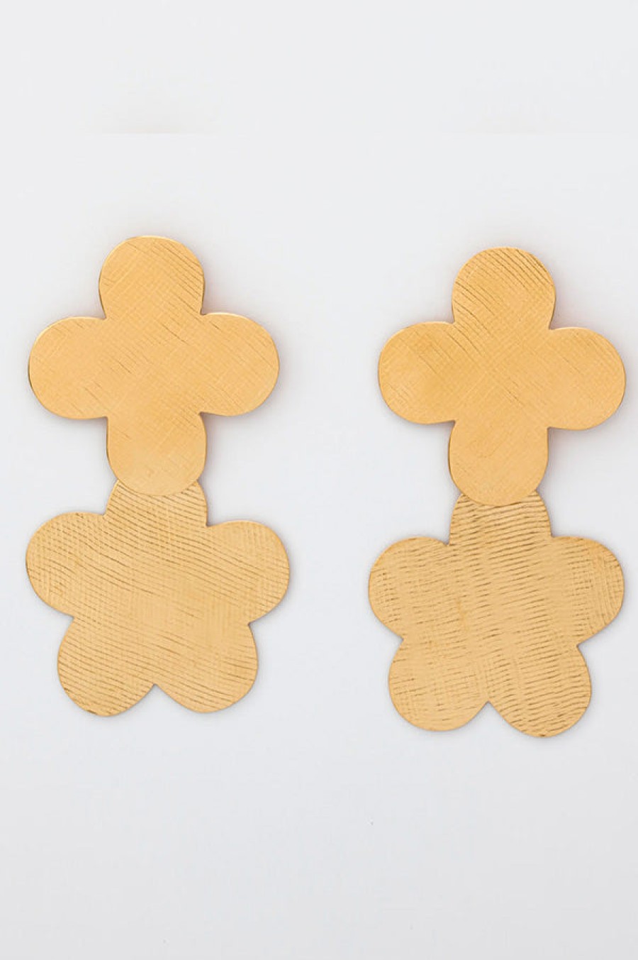 Annie Costello Brown | Double Flower Weave Gold Earrings