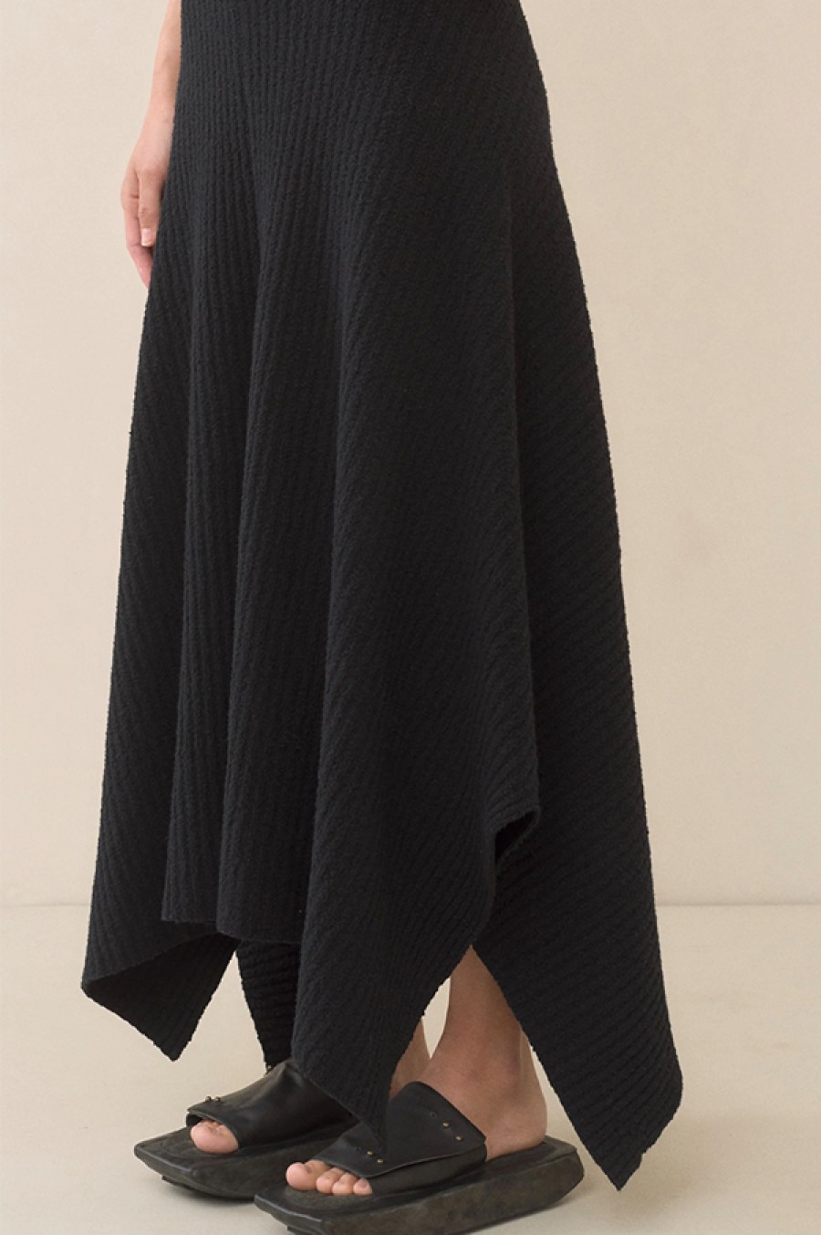 Lauren Manoogian | Rib Panel Skirt In Black (Sold Out)