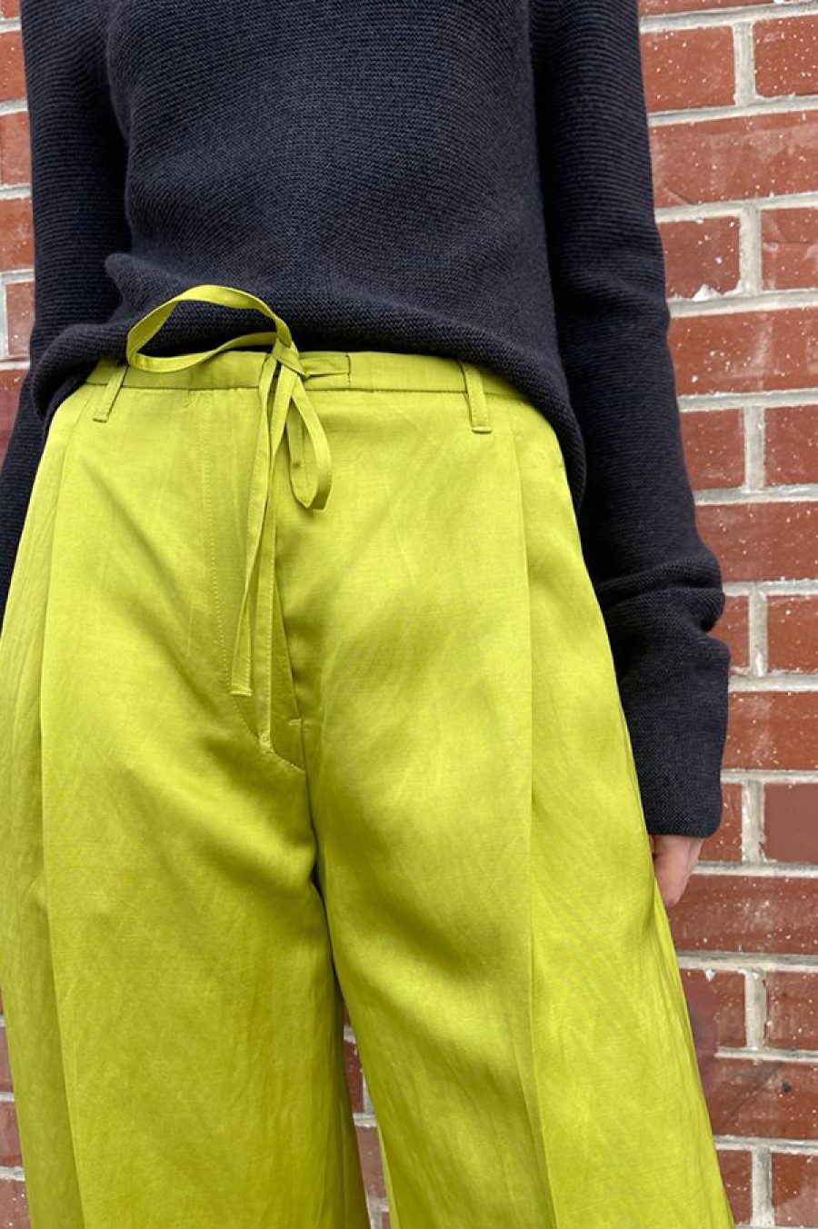 Christian Wijnants | Pamir Wide Leg Drawstring Trousers In Anis Green