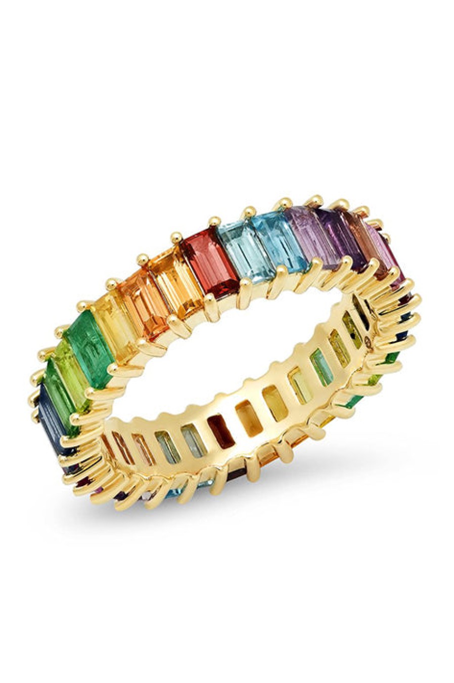 Eriness | Multi Colored Vertical Baguette Ring