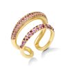 Gabriela Artigas | Twin Tusk Ring With Double Line Pave Rubies