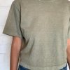 RicherPoorer | Surplus Green Women'S Relaxed Crop Tee (Sold Out)