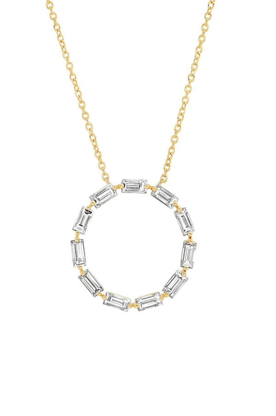 Eriness | Diamond Baguette Circle Necklace