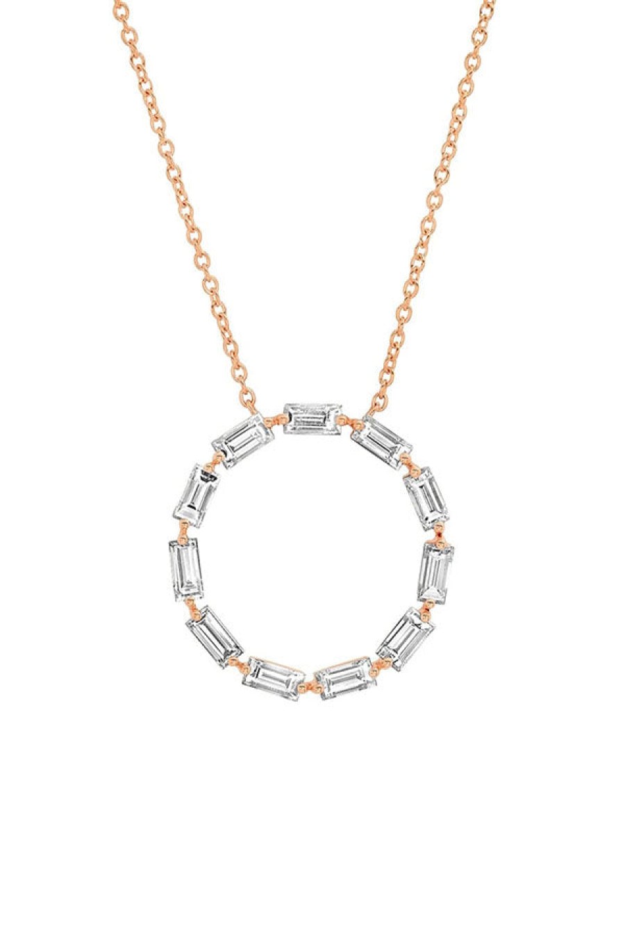 Eriness | Diamond Baguette Circle Necklace