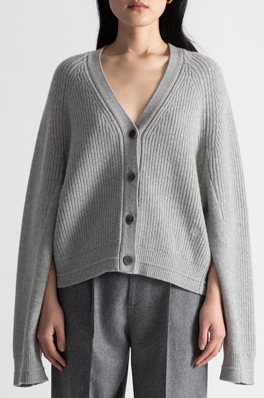 Maria McManus | Cocoon Split Sleeve Cardigan In Heather Gray (Sold Out)