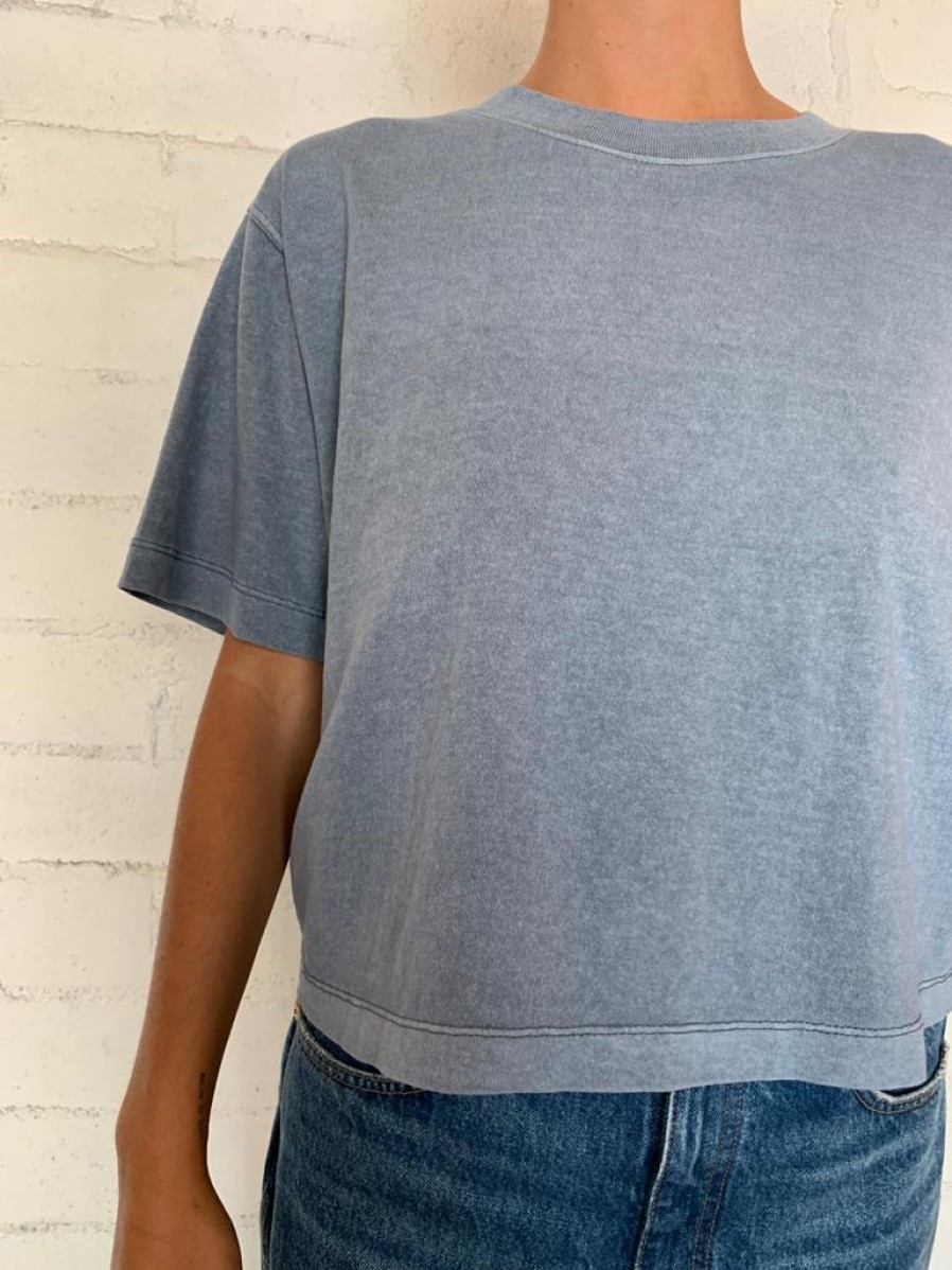 RicherPoorer | Blue Mirage Women'S Relaxed Crop Tee