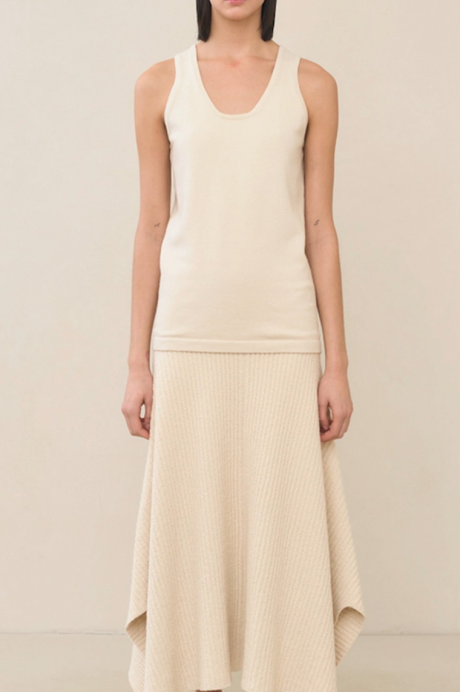 Lauren Manoogian | Rib Panel Skirt In Natural