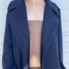 Dusan | Structured Herringbone Coat In Navy (Sold Out)