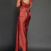 Juan Carlos Obando | Brick Washed Satin Draped Halter Dress (Sold Out)