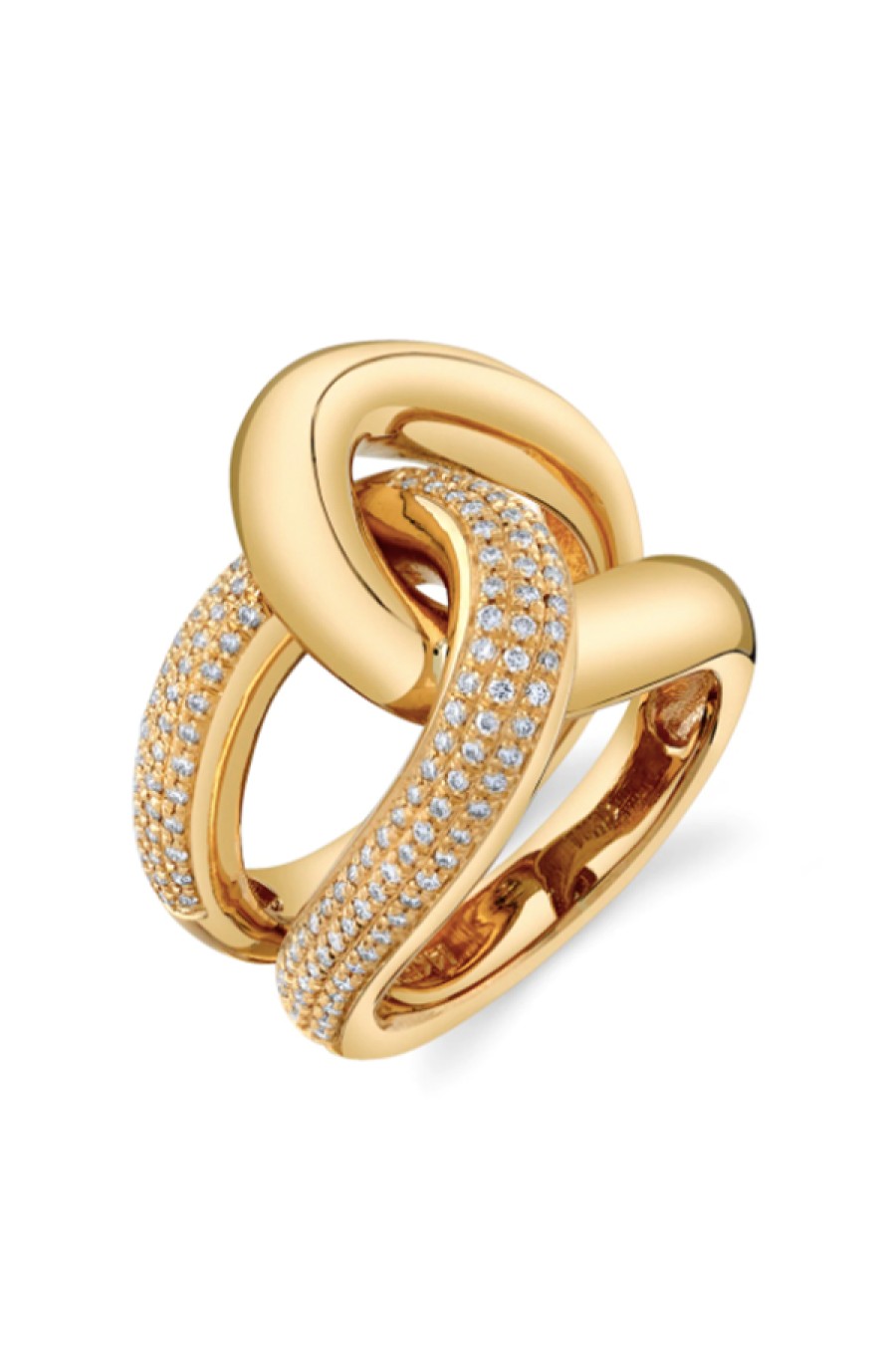 Gabriela Artigas | Full Link Ring With White Pave Diamonds