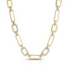 Nancy Newberg | Mixed Link Necklace With 3 Center Diamond Links