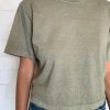 RicherPoorer | Surplus Green Women'S Relaxed Crop Tee (Sold Out)