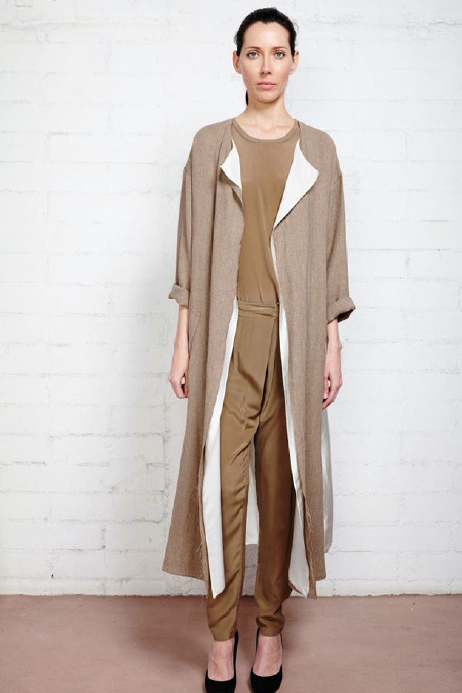 Damir Doma | Taupe Pelag Silk Pleated Trousers