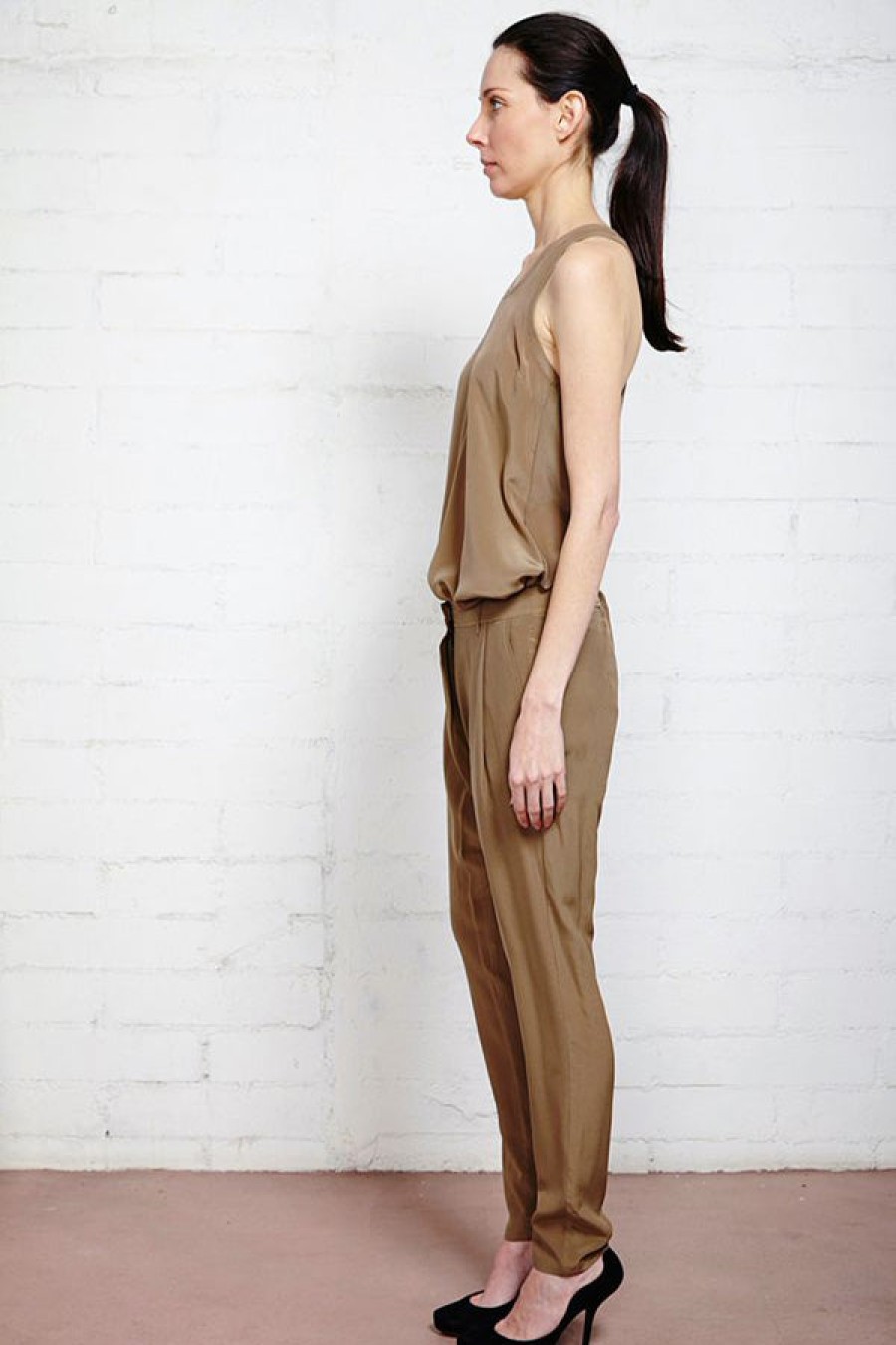 Damir Doma | Taupe Pelag Silk Pleated Trousers