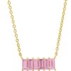 Eriness | Pink Sapphire Baguette Staple Necklace