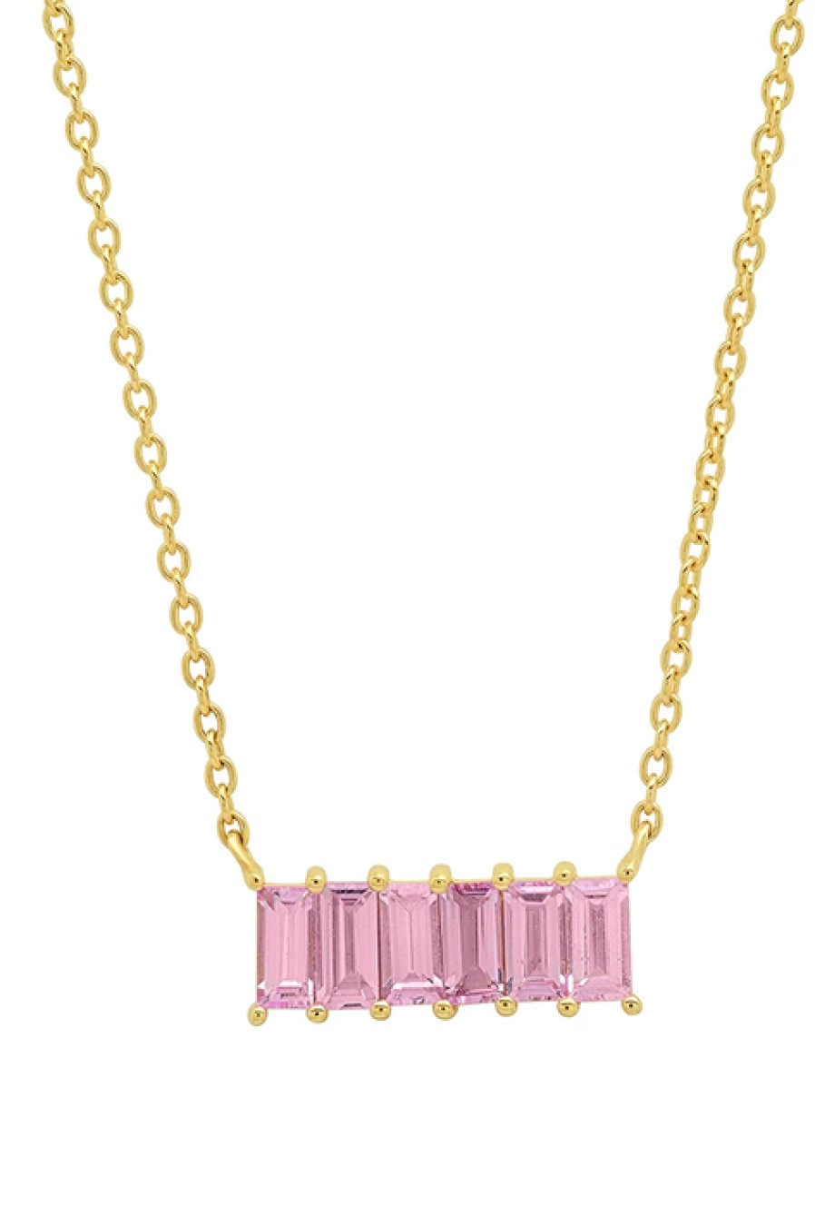 Eriness | Pink Sapphire Baguette Staple Necklace