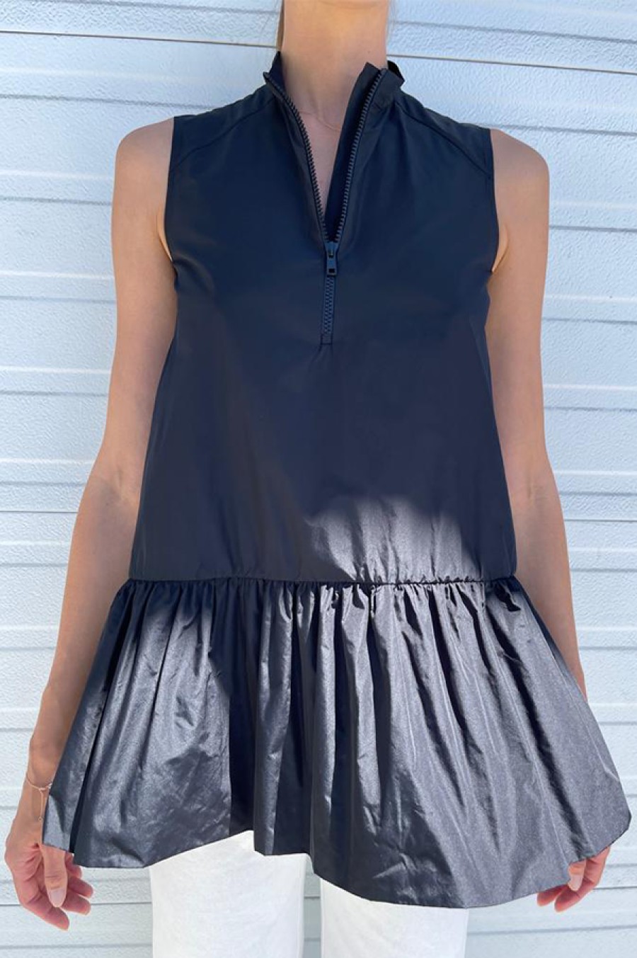 Melitta Baumeister | Taffeta Sleeveless Top In Black