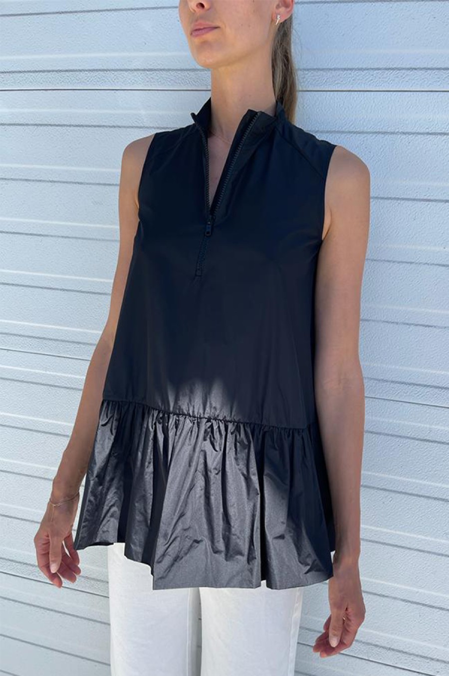 Melitta Baumeister | Taffeta Sleeveless Top In Black