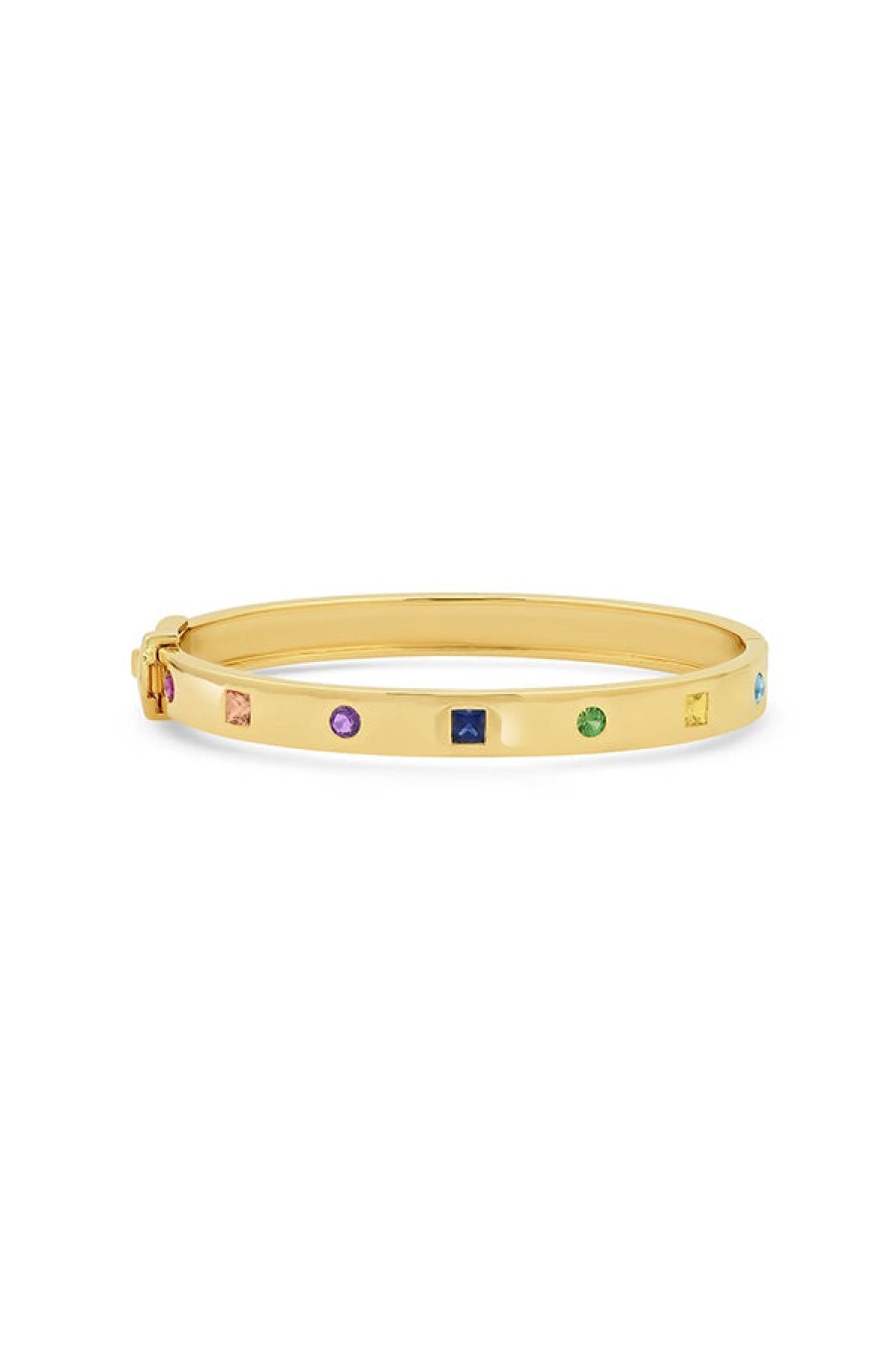 Eriness | Multi Colored Princess Cut And Round Bangle