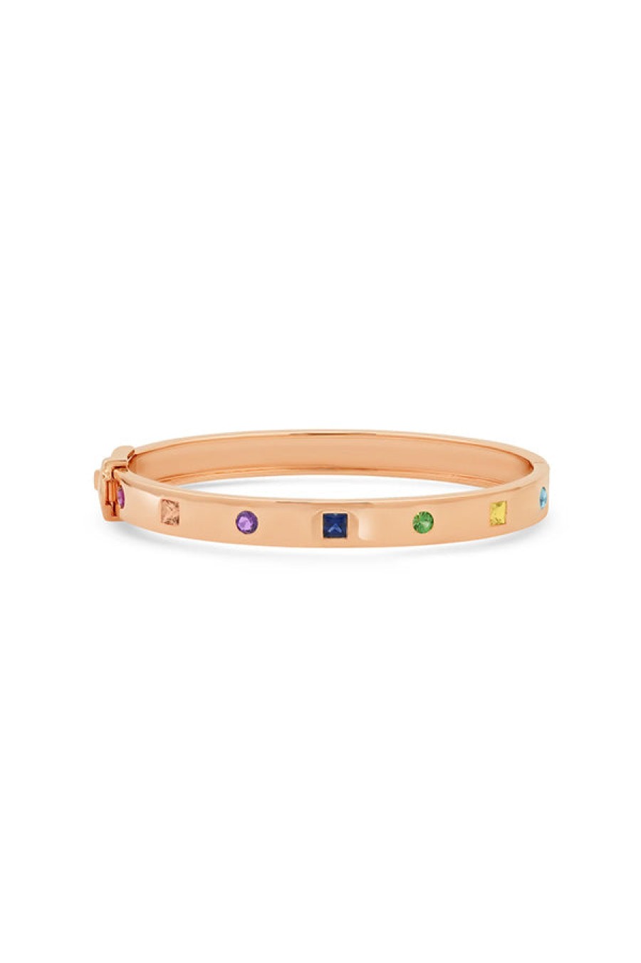 Eriness | Multi Colored Princess Cut And Round Bangle