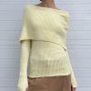 Maria McManus | Ribbed Cape Sweater In Pale Yellow