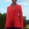 High Sport | Remi Stretch-Cotton Diamond-Jacquard Jacket In Red