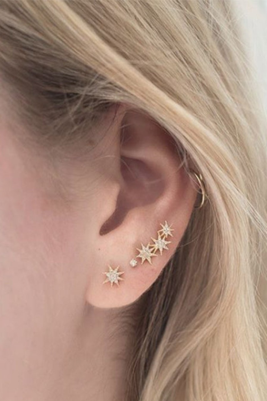 Gabriela Artigas | Single Shooting Star Earrings With Pave Diamonds (Pair)