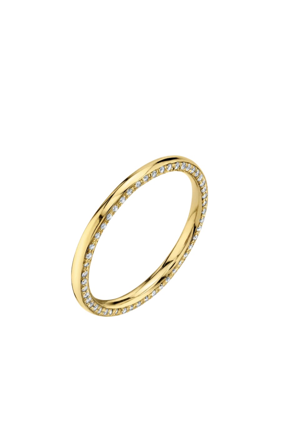 Gabriela Artigas | Gold Circle Ring With White Pave Diamonds