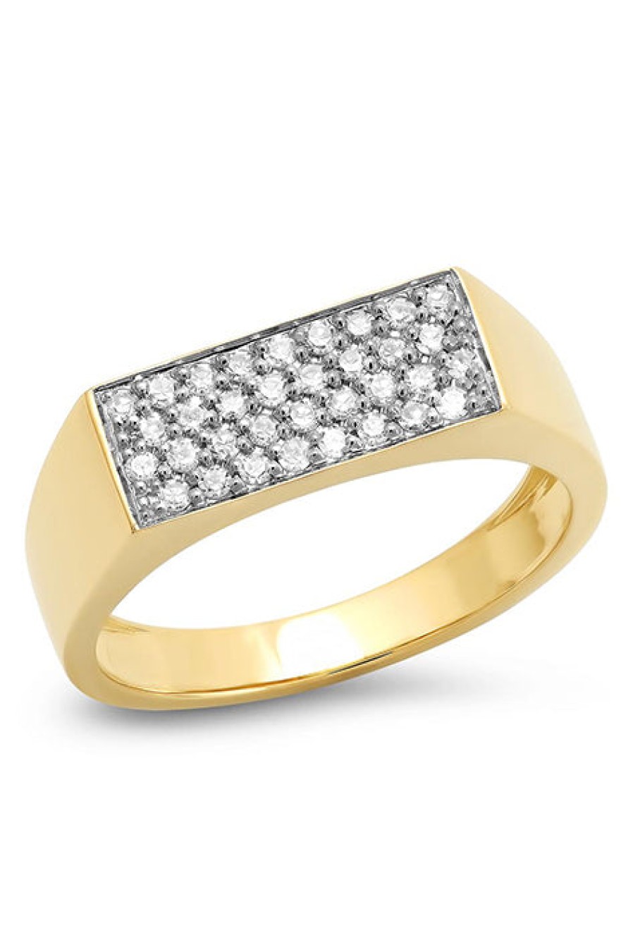 Eriness | Diamond Staple Signet Ring