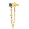 Eriness | Single Blue Sapphire Stud With Diamond Chain