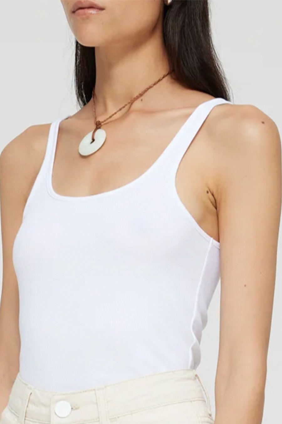 Róhe | Fine Ribbed Tank In White