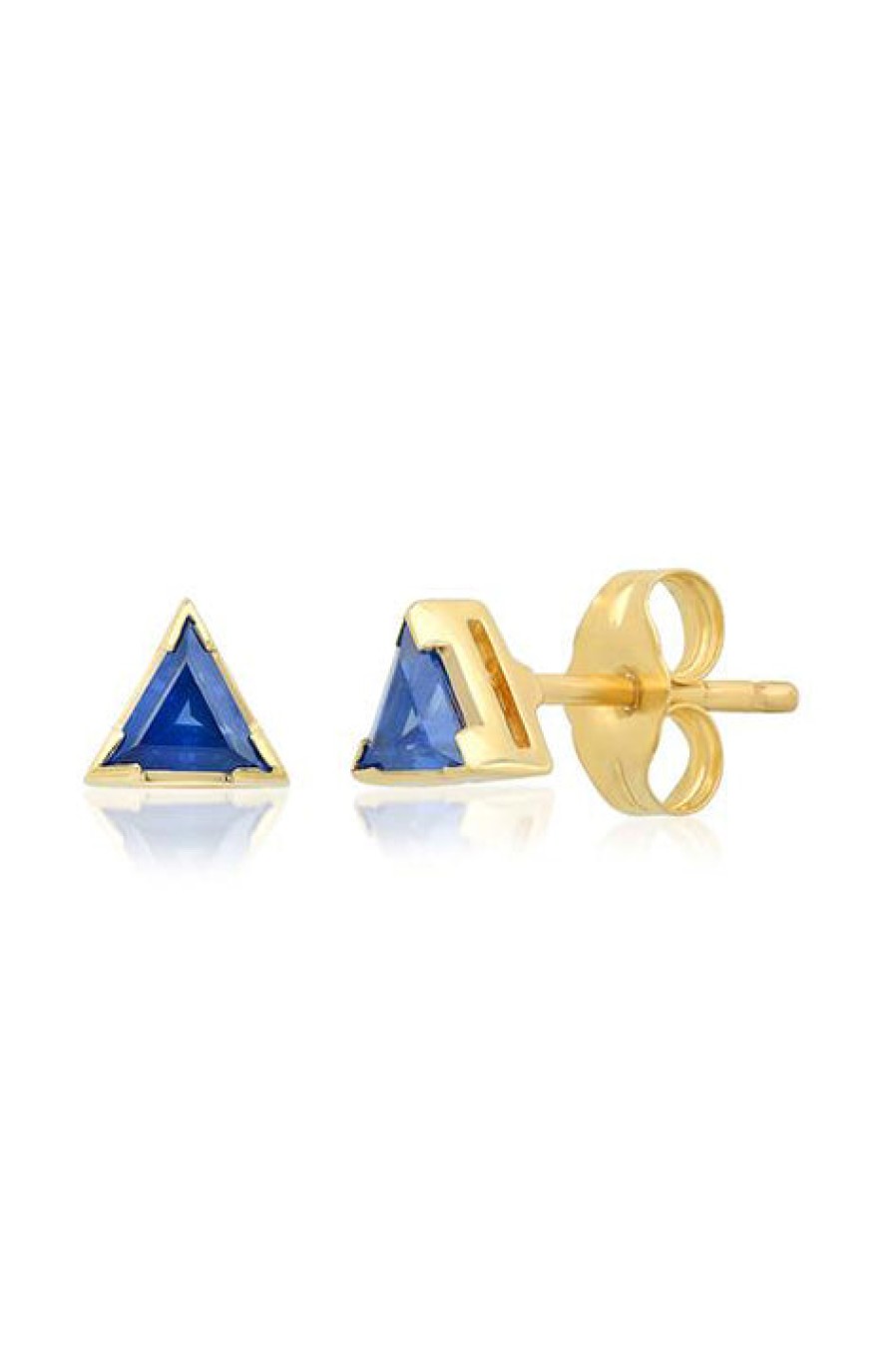 Eriness | Triangle Blue Sapphire Studs