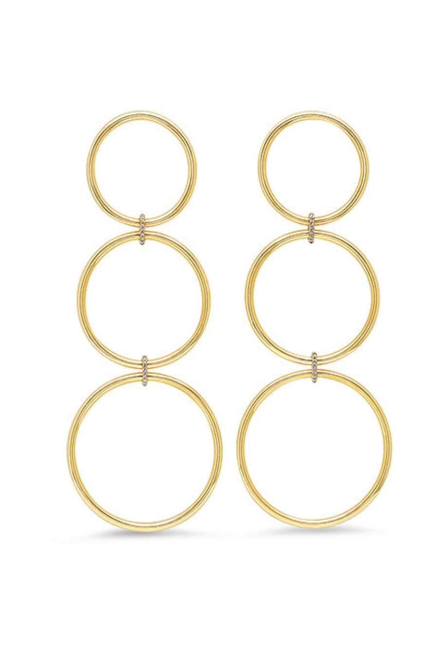 Eriness | Large Triple Loops With Diamond Links Earrings