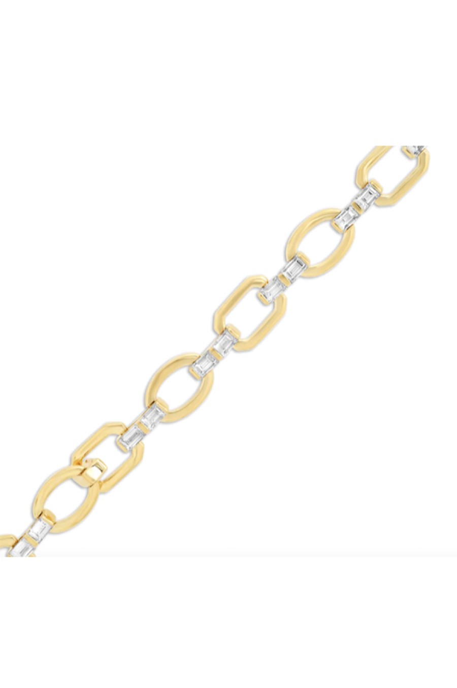 Eriness | Diamond Baguette Flat Link Bracelet