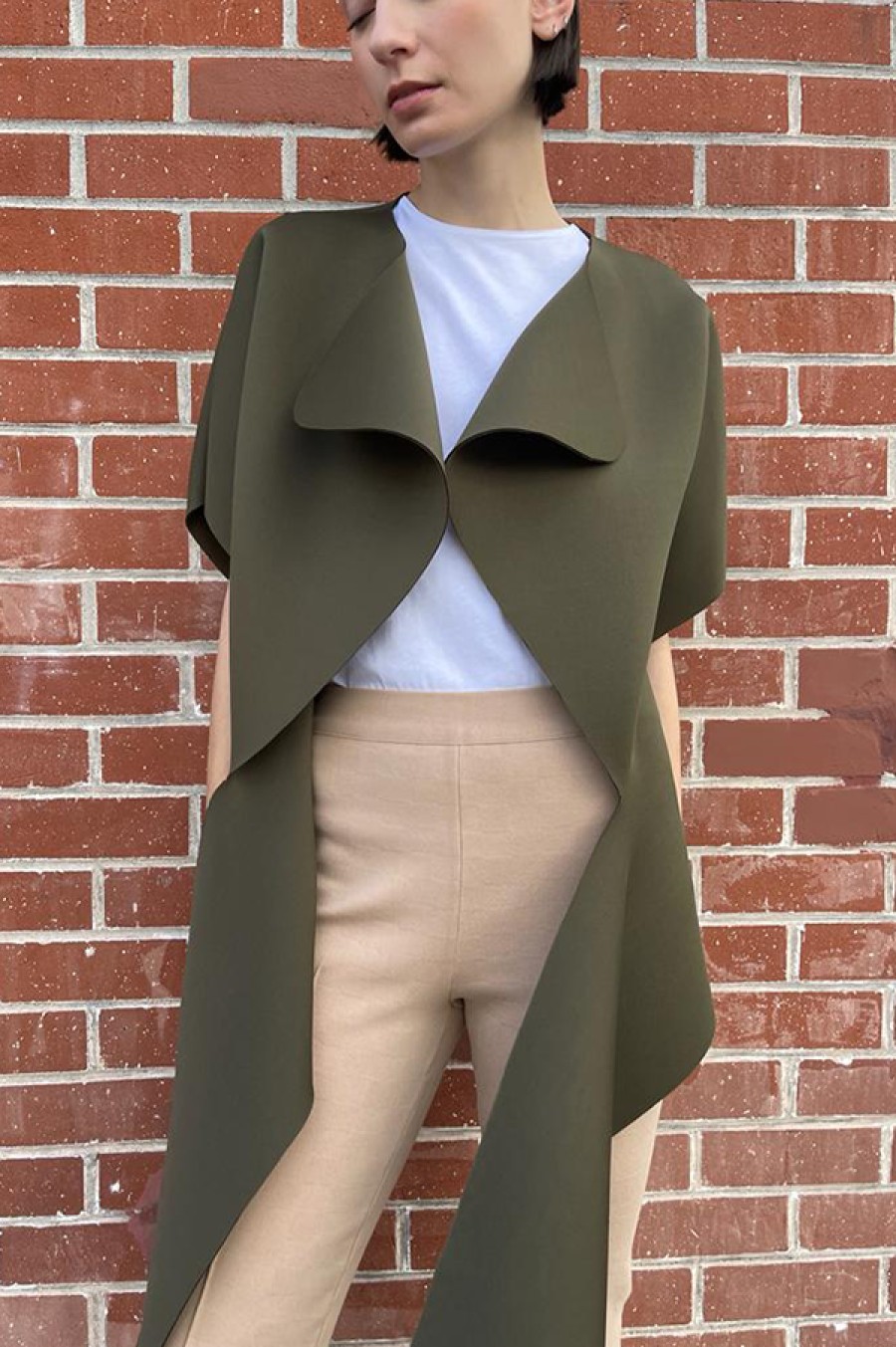 Aliona Kononova | Open Front Jacket In Olive